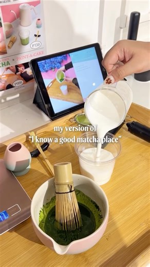 Bakebe - BAKING STUDIO with an APP on Instagram: "make your own matcha at Bakebe! 🍵 #matcha #fyp #diymatcha"