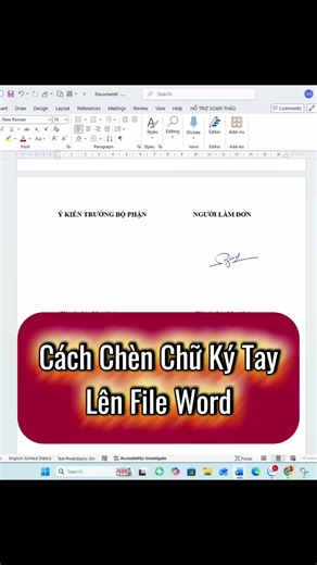 Hướng Dẫn Chèn Chữ Ký Tay Trong File Word