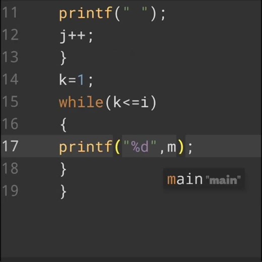 #C Program to Print Inverted Number Pyramid Pattern