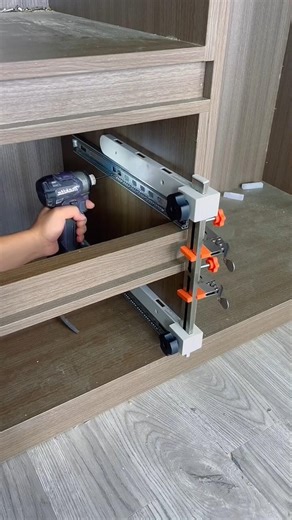 Drawer Slide Rail Installation Made Easy! 🔧 #Woodworking #CabinetMaking #carpentry #diy #shorts