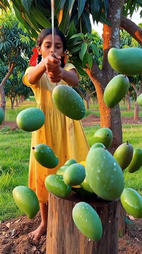 Girl Cuts World’s Biggest Mango 🥭 and 1000 Tiny Mangoes Come Out! Amazing Village Surprise