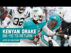 Kenyan Drake's 96-Yard Kick Return TD! | Jets vs. Dolphins | NFL