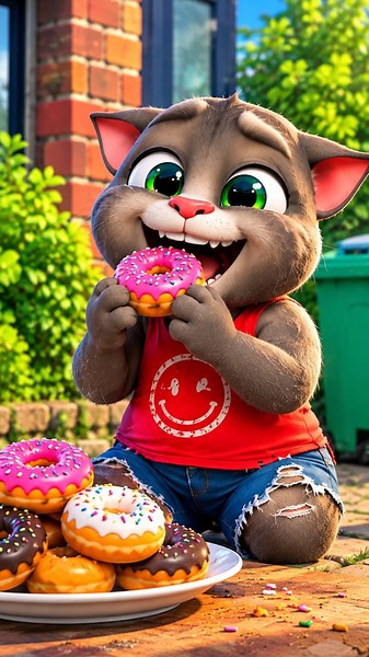 Talking Tom 🍩 Donut Bite Fun! #Shorts #TalkingTom #GogoPlay