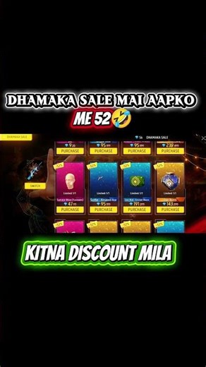 DHAMAKA SALE 90% DISCOUNT 😱😳 #freefire #shorts