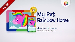 Check out the My Pet Rainbow Horse app! Let your baby discover the joy in caring for a pet that they know and love! | BabyFirst