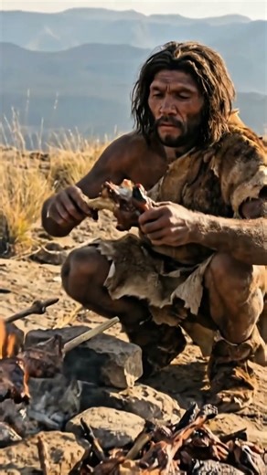 Primitive Cooking: Primitive People Grill Meat in the Wild Mountains#primitiveplus #cooking