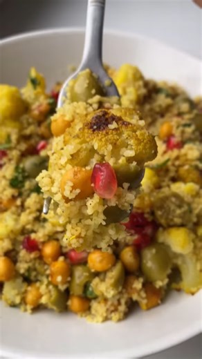 Fresh Moroccan cauliflower couscous salad full of flavor