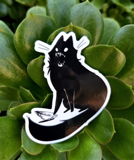 Hungry Cat Sticker | Weatherproof and UV Vinyl - Etsy