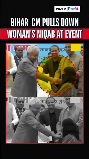 CM Nitish Kumar Removes Niqab Of Hijabi Woman In Public Event, Sparks Outrage