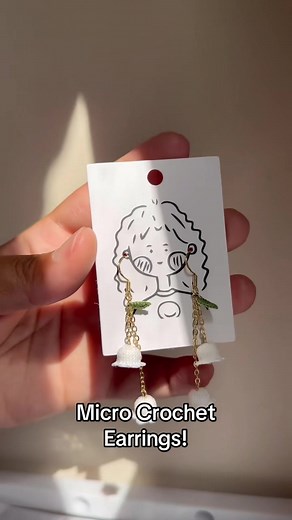 Micro Crochet Earrings! These cuties are made with thread and crochet into tiny stitches :) - . - . - #cuteearrings #handmadeearrings #uniquegifts #microcrochet #giftsforher