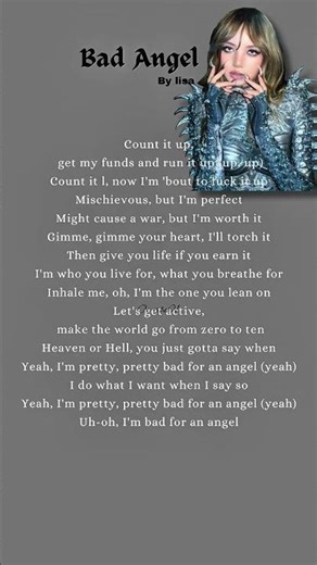 Anyma - Bad Angel (ft lisa) lyrics part 2 #shorts #lyrics #badangel #lisa #anyma #viral