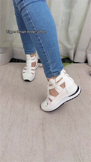 Stylish Zipper Design Wedge Sandals for Summer