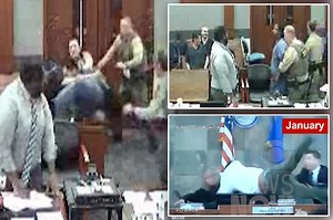 Vegas felon brutally beats inmate month after lunatic leaps over bench to attack judge in same courthouse
