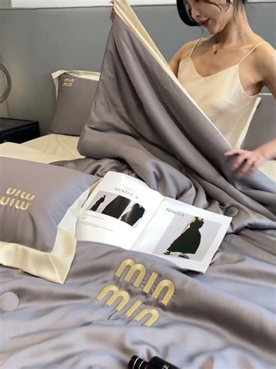 4Pcs Satin Babric | MINMIN Standard Bedsets Summer Blanket | ID 4PCSSFARBRICMIN010