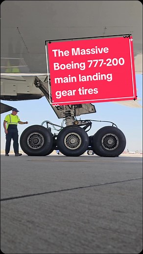How big are the main landing gear on a Boeing 777-200? Here I am at 6'4
