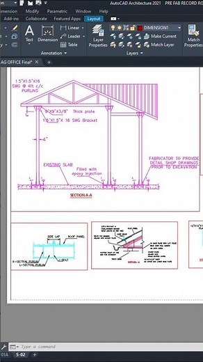 Prefabricated Room AutoCAD Drawing | 2D Plan & Layout 🏗️ #autocad #engineering