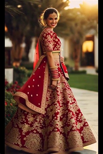 Sequin Embroidered Indian Wedding Lehenga Choli Complete Bridal Look for Hindu Wedding #WeddingDress
