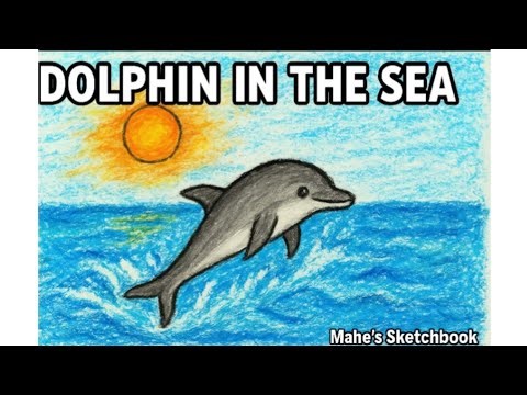 “Cute Dolphin Drawing in the Sea | Easy Step-by-Step Dolphin Art | Mahe’s Sketchbook”