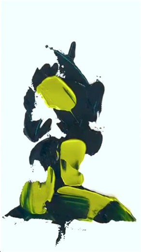 Abstract Painting Process | Palette Knife Portrait in Seconds | Small works on paper: CC