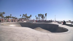 Free stock video - Skate bowl in venice beach