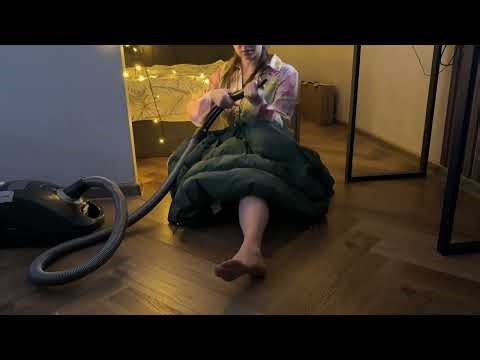 Vacuuming winter coat #vacuumingasmr