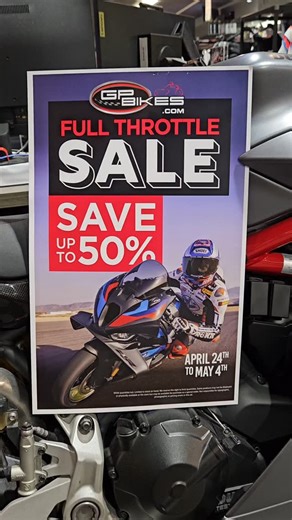 GP Bikes Full Throttle Sale has started from April 24th to May 4th. Check our website gpbikes.com or visit us in Whitby to explore more deals. Give yourself a better start for the 2025 season. See you soon. #gpbikeswhitby | GP Bikes Motorcycle PowerSports Authority | Facebook