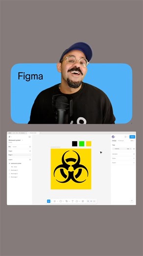 Miggi from Figgi on Instagram: "Full speed run through of me making biohazard symbol in @Figma with no cuts, no video editing, just real time compositing and choreography with OBS Studio for recording. Sometimes I warm up for demos and live streams by deconstructing existing designs and I practice over and over while trying to find the shortest distance between two points. And always talk while working through what I’m doing to help gather my thoughts."