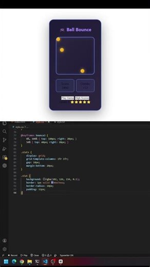 I coded a SATISFYING Bouncing Ball Game UI