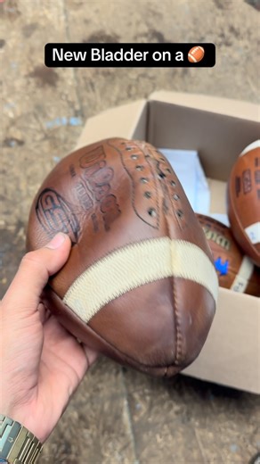 Gio’s Football Company on Instagram: "New bladder on a football with red laces"