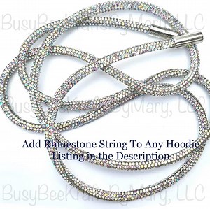Rhinestone Hoodie String Add-on, Bling String, Glass Rhinestones, Hoodie Sparkle - Etsy