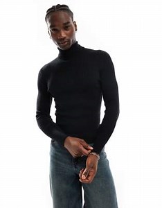 COLLUSION soft knitted roll neck in black | ASOS
