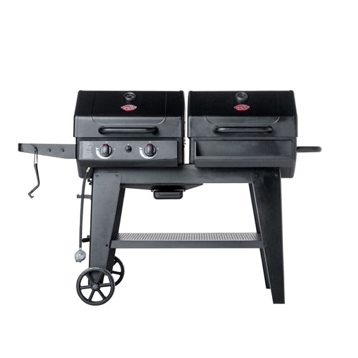 Char-Griller Flex Fuel Plus Gas and Charcoal Grill, Griddle and Smoker
