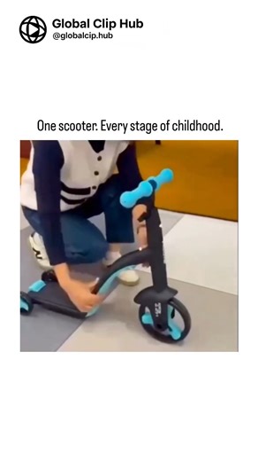 Global CLIP HUB on Instagram: "This isn’t just a scooter—it’s a growing companion designed to evolve alongside your child. Built with a smart modular front system, it seamlessly transforms from a stable three-wheel setup into a responsive two-wheel ride, matching skill level with confidence at every stage. For beginners, locked steering provides extra balance and control, helping young riders feel secure as they learn the basics. As confidence grows, unlocking the steering unlocks smoother turns