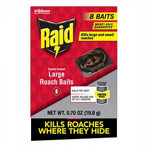 Raid Double Control Large Roach Baits, 8 Stations, Indoor Pest Trap & Killer