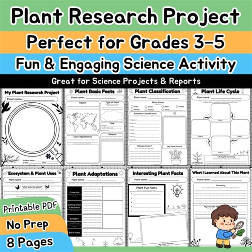 Plant Research Project | Plant Science Activities Grades 3–5