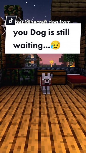 Sad Minecraft Dog Waiting for Its Owner