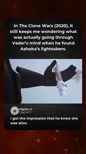 Vader Finding Ahsoka’s Lightsaber Is The Saddest Star Wars Moment Ever 😢⚔️ #trend #starwars