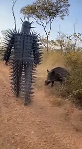 Metal spikes vs predator instincts 🐯🛡 #AnimalDefense #SteelPower | Steelman Against Wild
