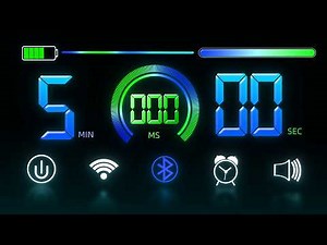 5 Minute Countdown Timer with Ticking Sound & Loud Final Alarm | Cyber Neon Futuristic | Cool Timer