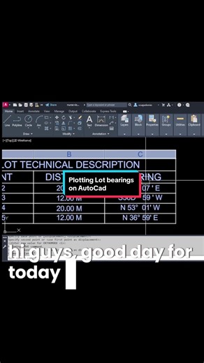plot lot bearings on Autocad #autocad #autocadtutorial #engineering #architecture #design
