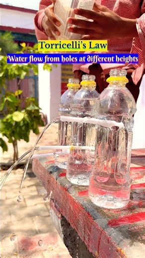 ✅Torricelli’s law : water flow from holes at different heights