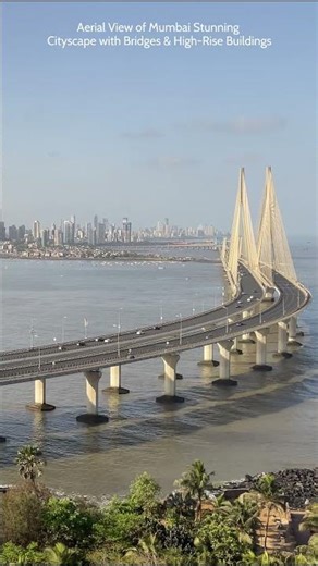 Aerial View of Mumbai | Stunning Cityscape with Bridges & High-Rise Buildings
