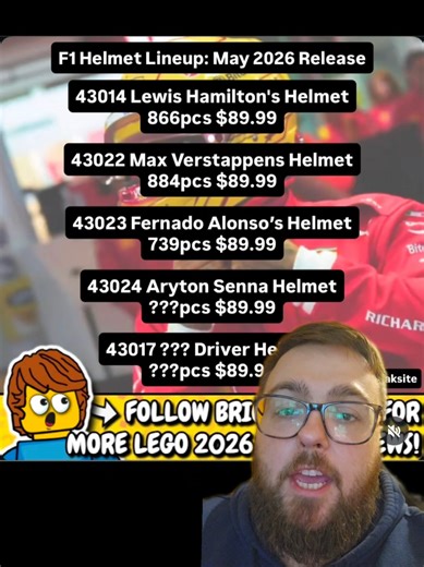We have another HUGE LEGO LEAK and this one is for F1! We are getting a F1 helmet range, are you gunna be picking these up? #lego #f1 #legof1 #legoleaks #legotok