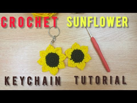 Crochet Sunflower Keychain | Easy Friendly Tutorial
