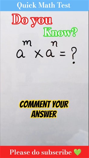 Exponent formula #maths #shorts #shortsfeed #trending #mathematics #foryou #education #viralvideo
