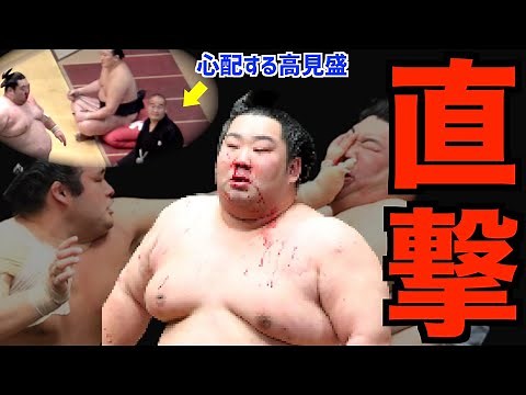 強烈な張り手が顔面ヒット！取組後も血がボタボタ止まらない！ / 大相撲令和2年11月場所9日目 / 千代の国–徳勝龍