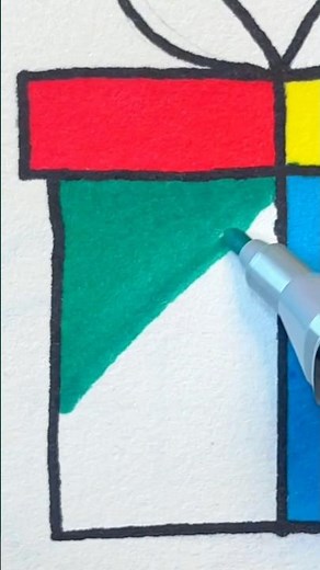 How to color a cute present step by step🎁