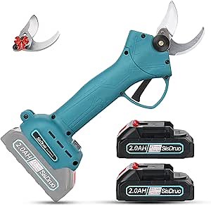 Electric Pruning Shears Cordless Rechargeable Power Pruner, 30mm (1.18 Inch) Adjustable Cutting Diameter electric branch scissors, pruning shears for gardening with 2 Pack Lithium Batteries