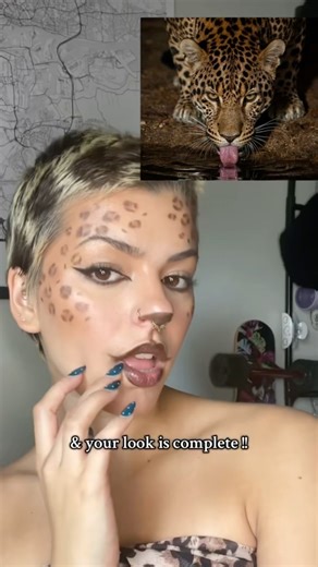 Simple Leopard Makeup Tutorial 🐆| (cheetah, Halloween) ✨