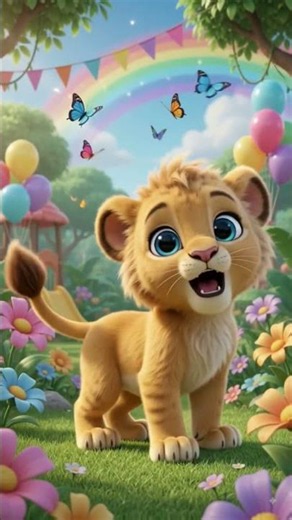 Baby Lion Rhymes #lion #baby #babyboy #babyshorts #cartoonvideo